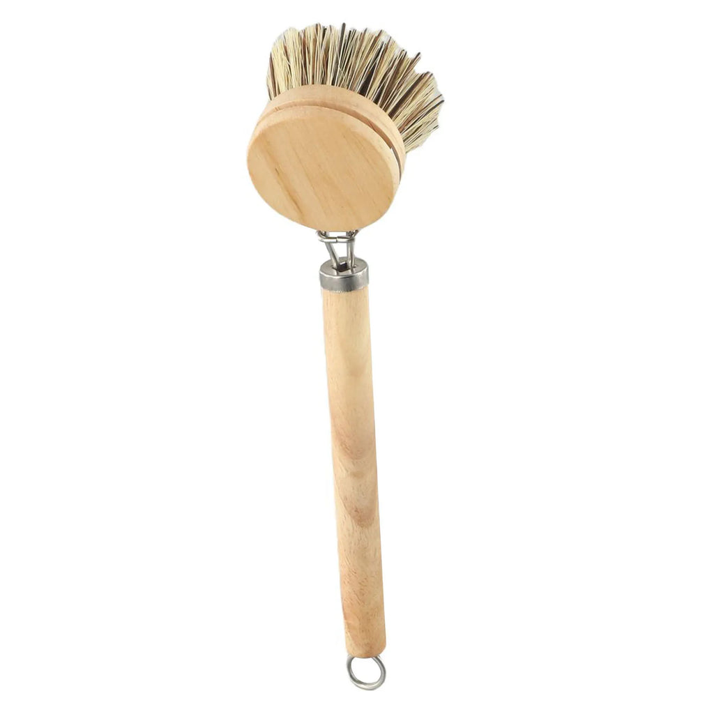 Natural Wood Dish Brush with Bristles – Eco-Friendly Kitchen Scrubber