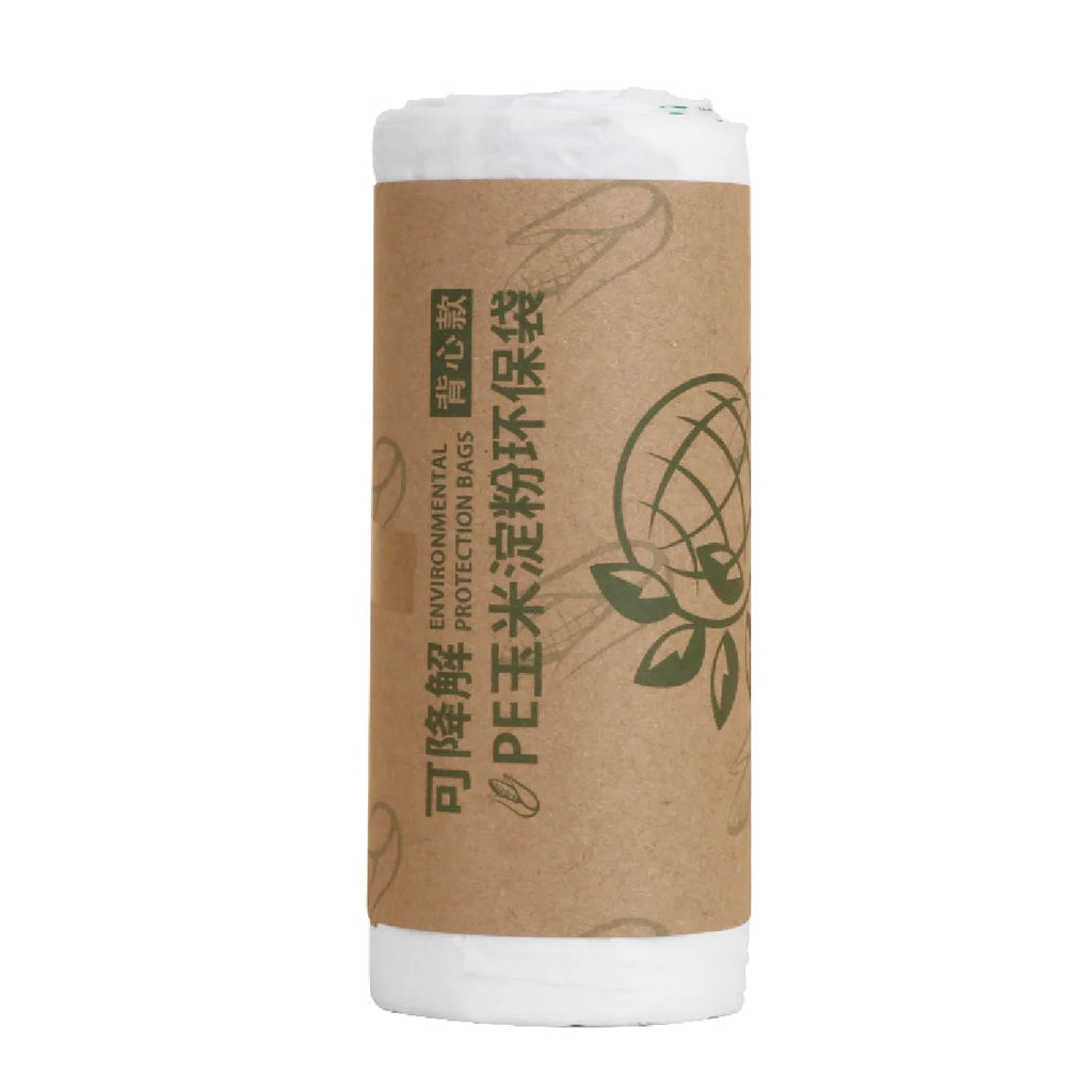 Biodegradable Corn Starch Bin Liners – Vest Handle | 60 Bags (3 Rolls)