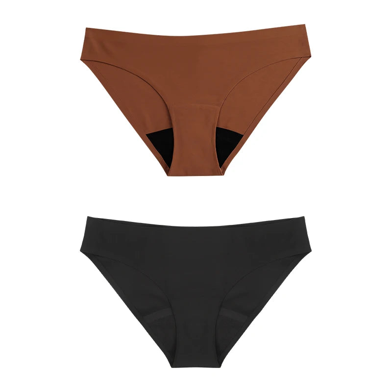 Seamless Low-Rise Period Underwear – 4-Layer, Solid & Leopard Print | S–XXL