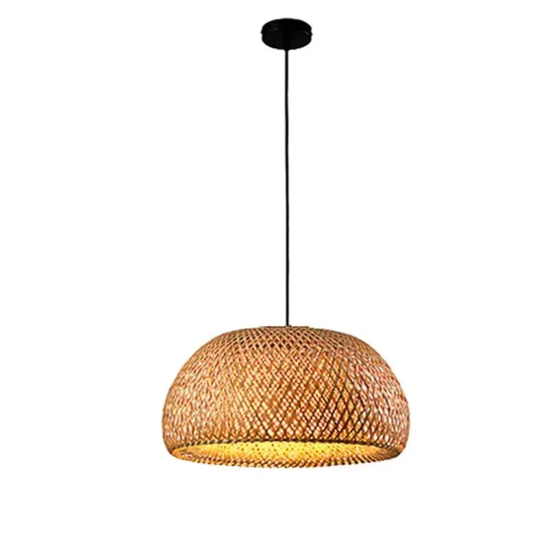 26cm Hand-Woven Bamboo Pendant Light | Warm or Cool White | ZODOLAMP