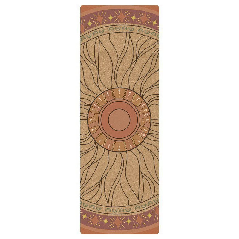 Foldable Cork and Rubber Yoga Mat, 183 × 61 cm