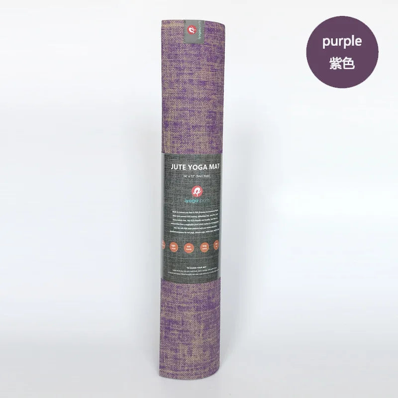 Jute-Top Yoga Mat, 5 mm, 183 x 61 cm, Multiple Colours