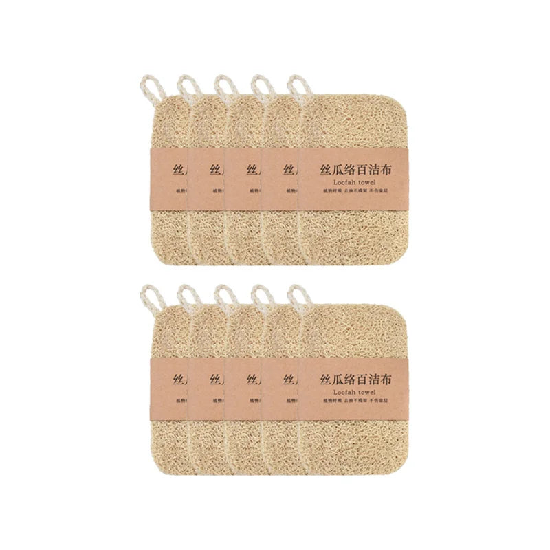 Natural Loofah Dishwashing Brush, 1–10 Piece Packs