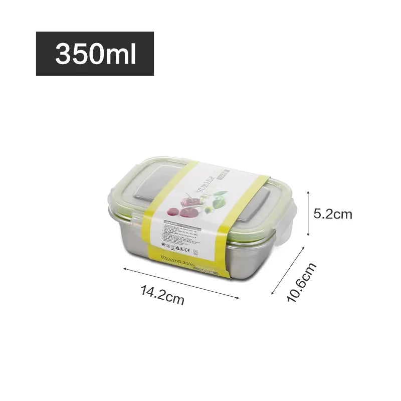 Stainless Steel Food Storage Container with Airtight Seal - 850ml