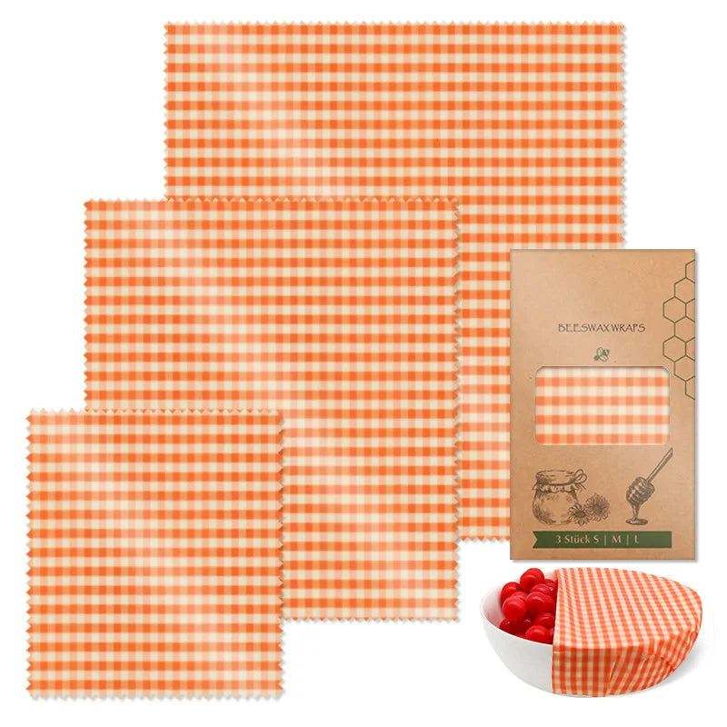 Reusable Beeswax Food Wraps | 9-Piece Set | 3 Sizes | Cotton, Beeswax, Resin & Jojoba Oil
