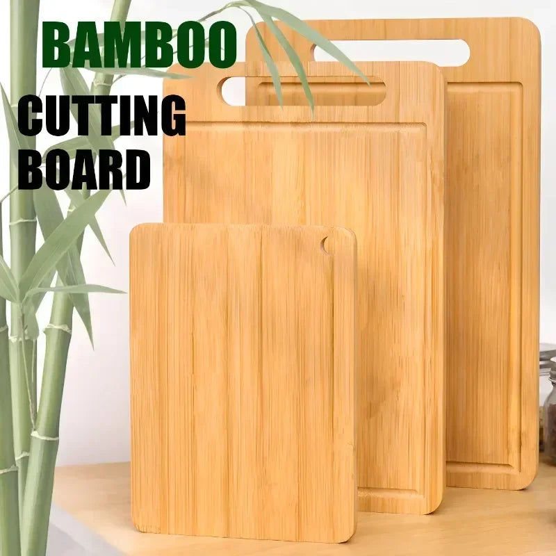 Double-Sided Bamboo Cutting Board – Thick, Eco-Friendly Kitchen Chopping Board | 2 Sizes
