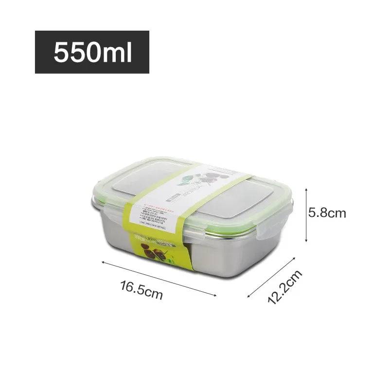 Stainless Steel Food Storage Container with Airtight Seal - 850ml