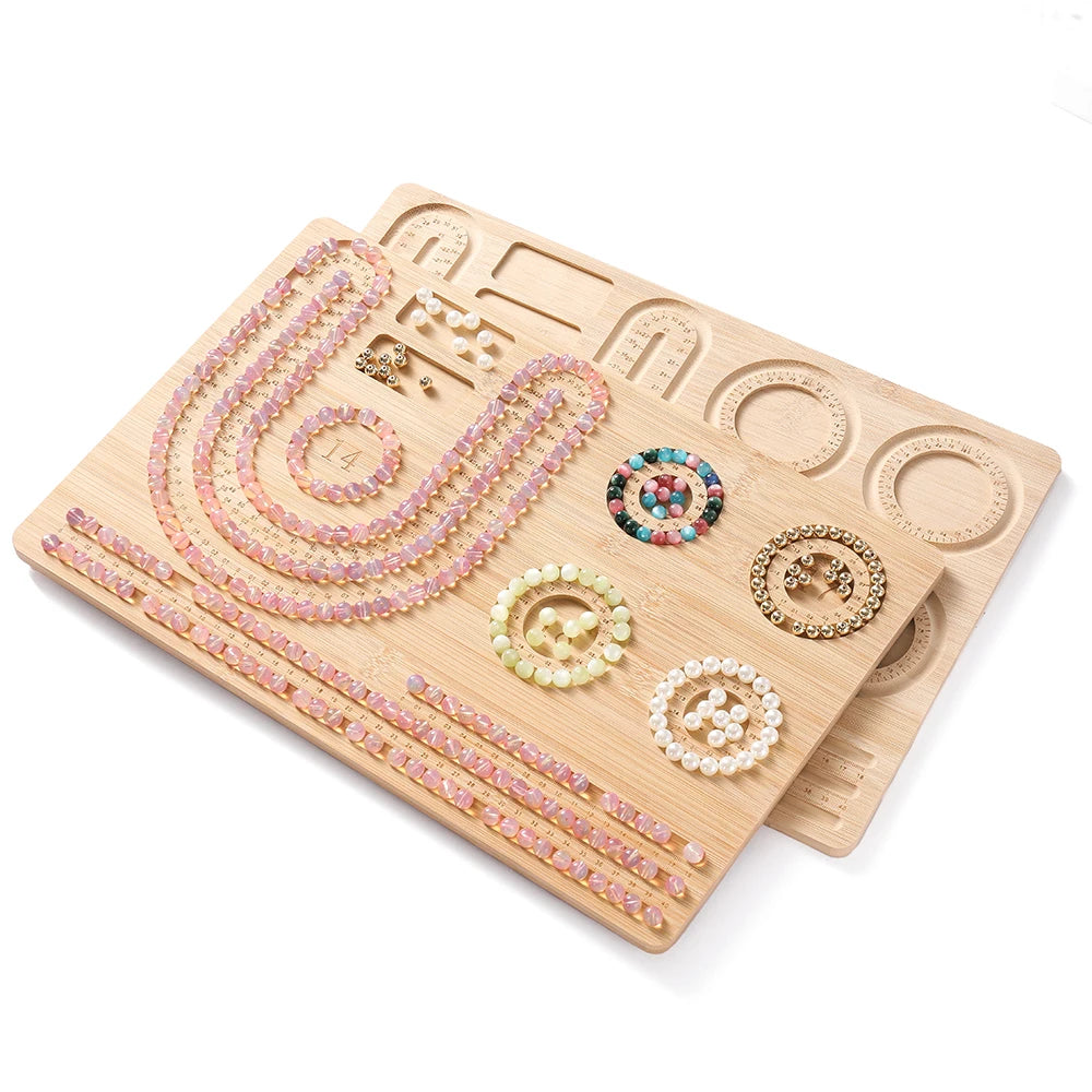Bamboo Bead Board for Jewelry Making - Eco-Friendly Beading Design Tray & Organizer