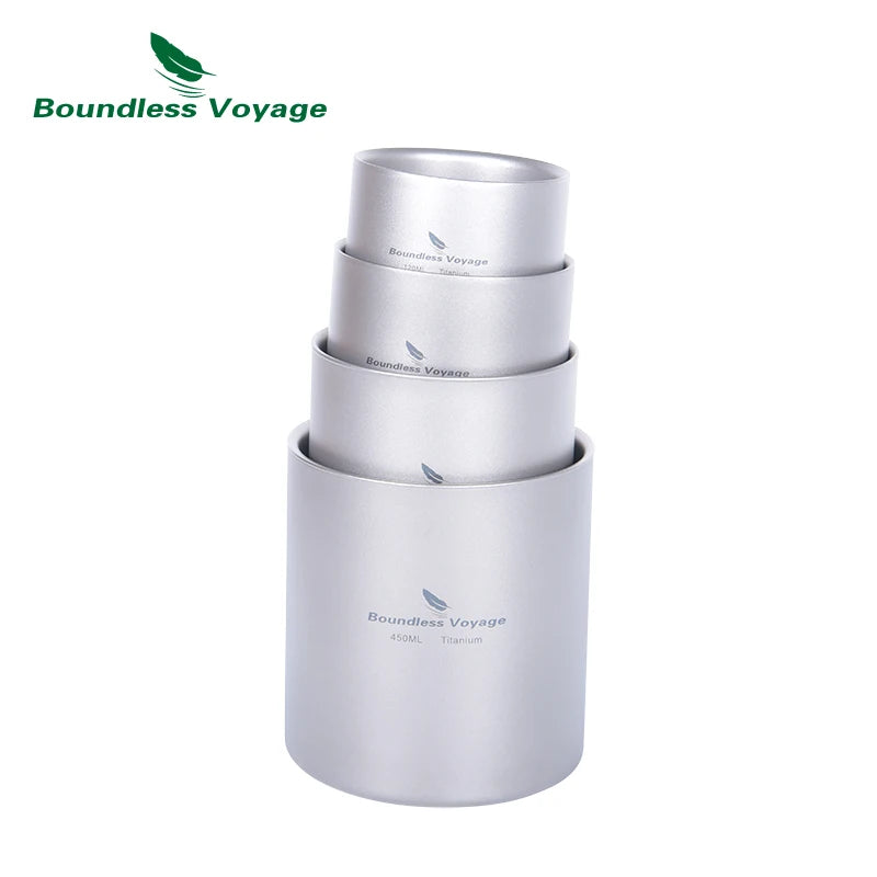 Boundless Voyage Titanium Double-Wall Mug – 120, 180 or 450 ml