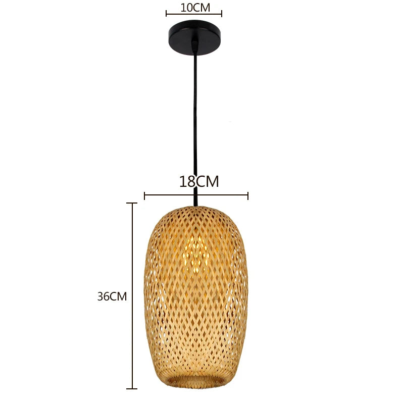 Hand-Woven Bamboo Pendant Light | Natural Wood Lampshade | ZODOLAMP