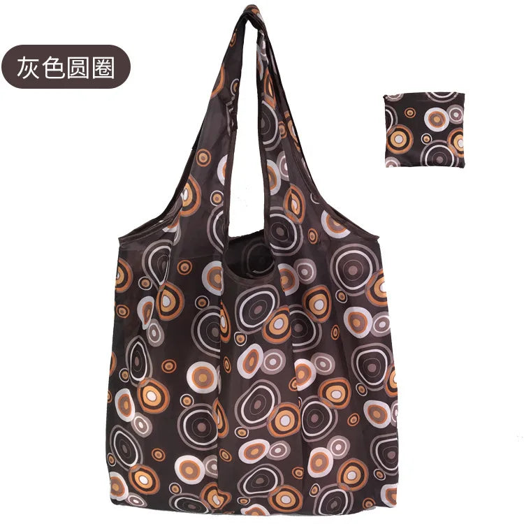 KindFuny Foldable Reusable Shopping Tote Bag – Large Eco-Friendly Grocery Bag | 32 Prints