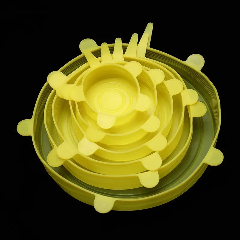 Silicone Stretch Lids - 6-Pack Reusable Food Storage Covers