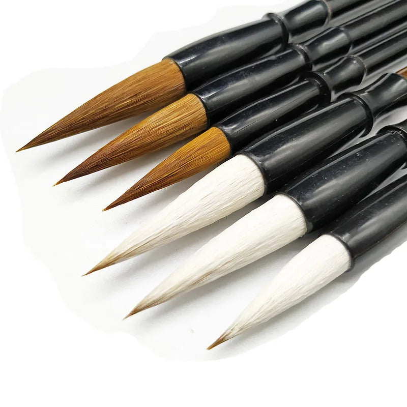 Chinese Calligraphy Brush Set of 3 | Bamboo Handle | Wool or Weasel Hair | CICILEVEI