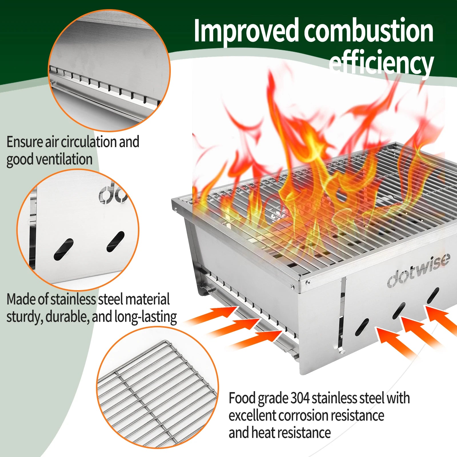 304 Stainless Steel Folding BBQ Grill & Camping Stove | IGT Compatible | 1 or 2 Unit