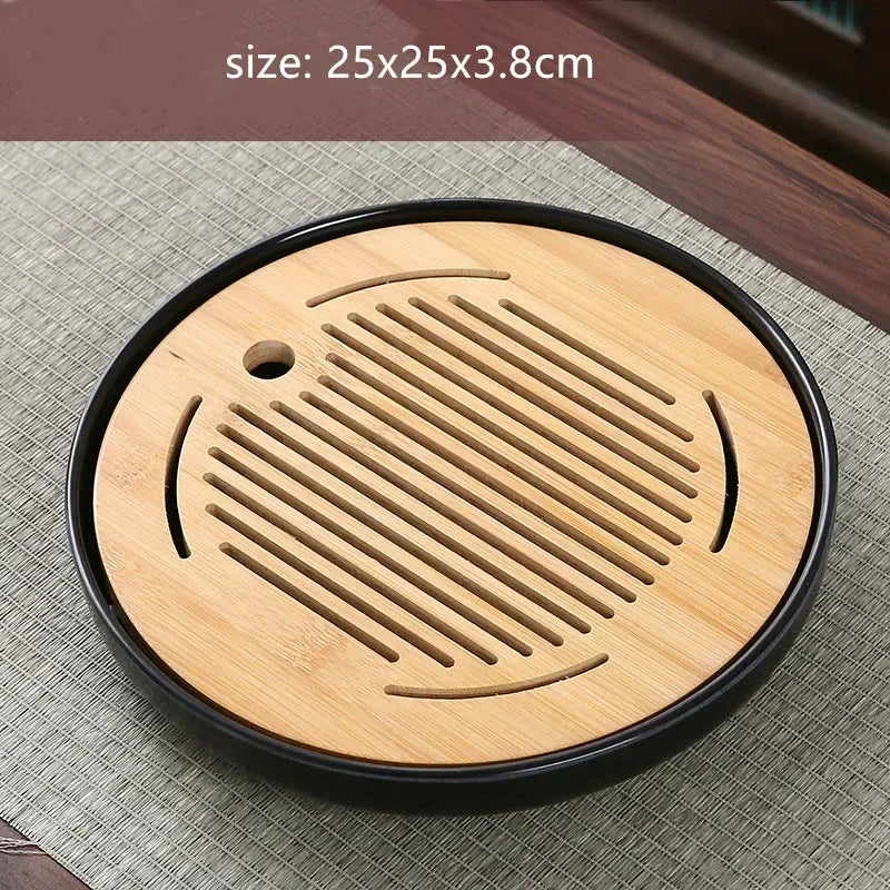 Bamboo Tea Tray with Water Drainage — Gongfu Tea Ceremony Board