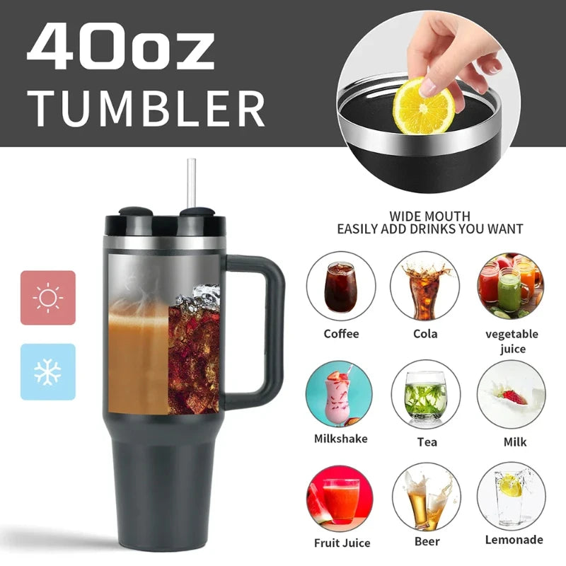 Watersy 40oz Insulated Tumbler with Handle – Stainless Steel | 10 Colours