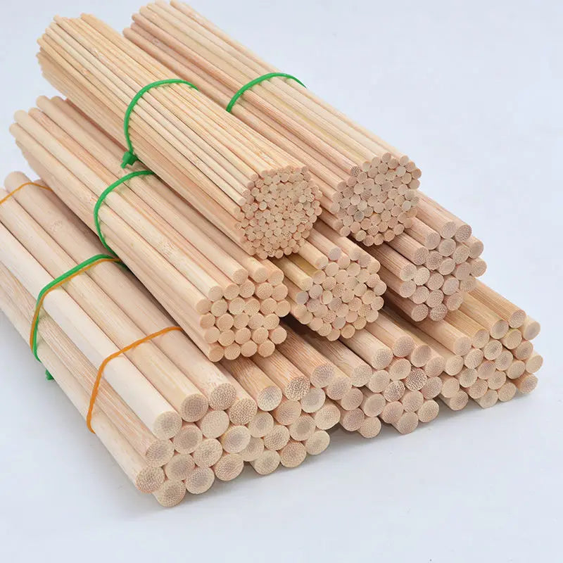 Bamboo Sticks for Crafts - Natural Round Dowels for DIY & Model Building