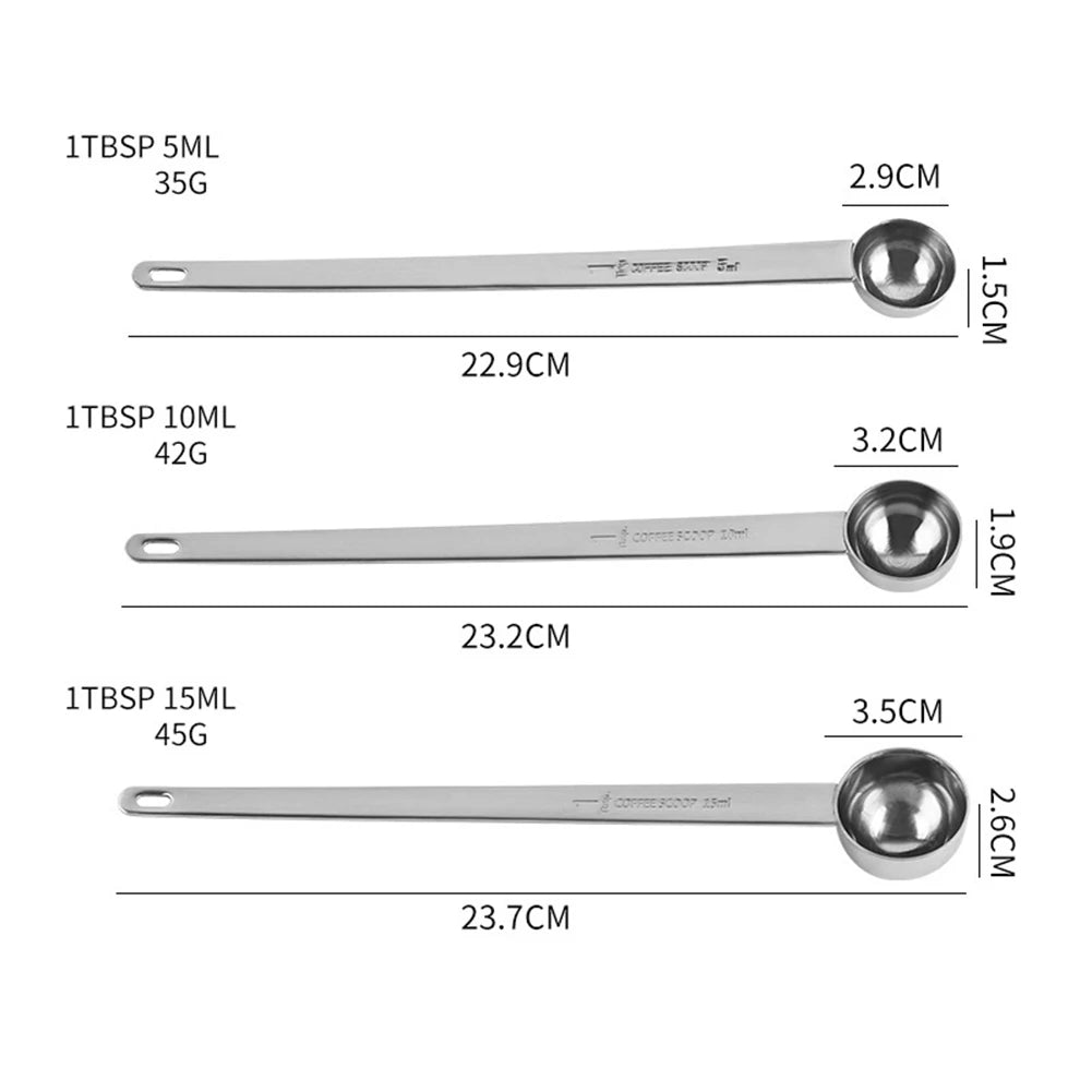 Stainless Steel Graduated Coffee Measuring Spoon – Long Handle | 5ml to 30ml