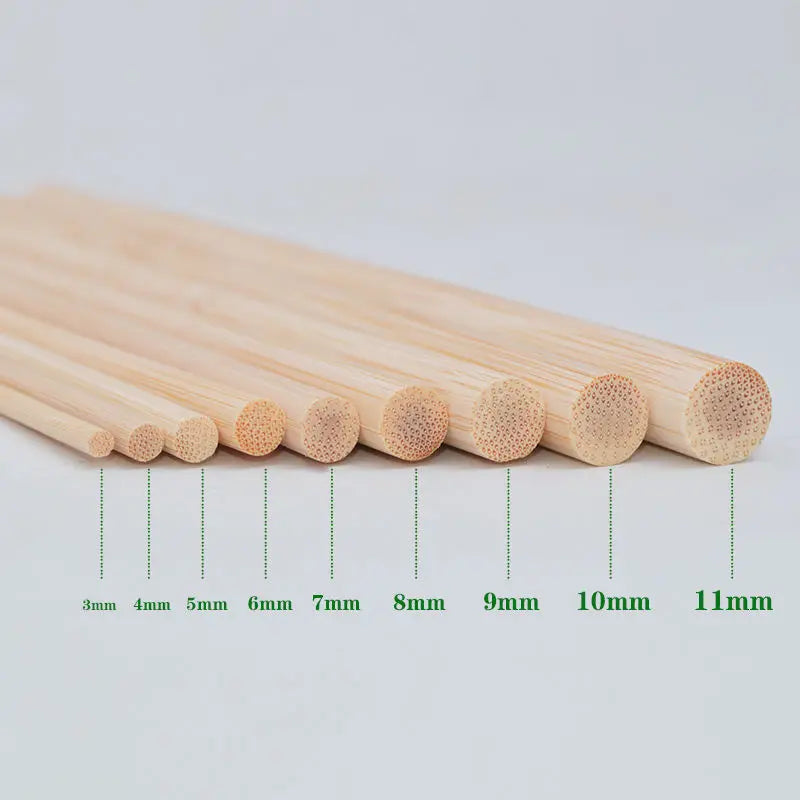 Bamboo Sticks for Crafts - Natural Round Dowels for DIY & Model Building