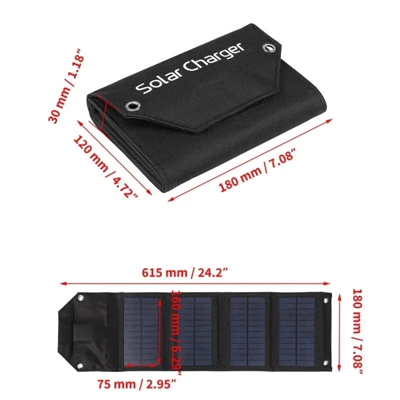 Foldable Solar Panel Charger 60W / 80W / 100W | USB 5V | luxuglow