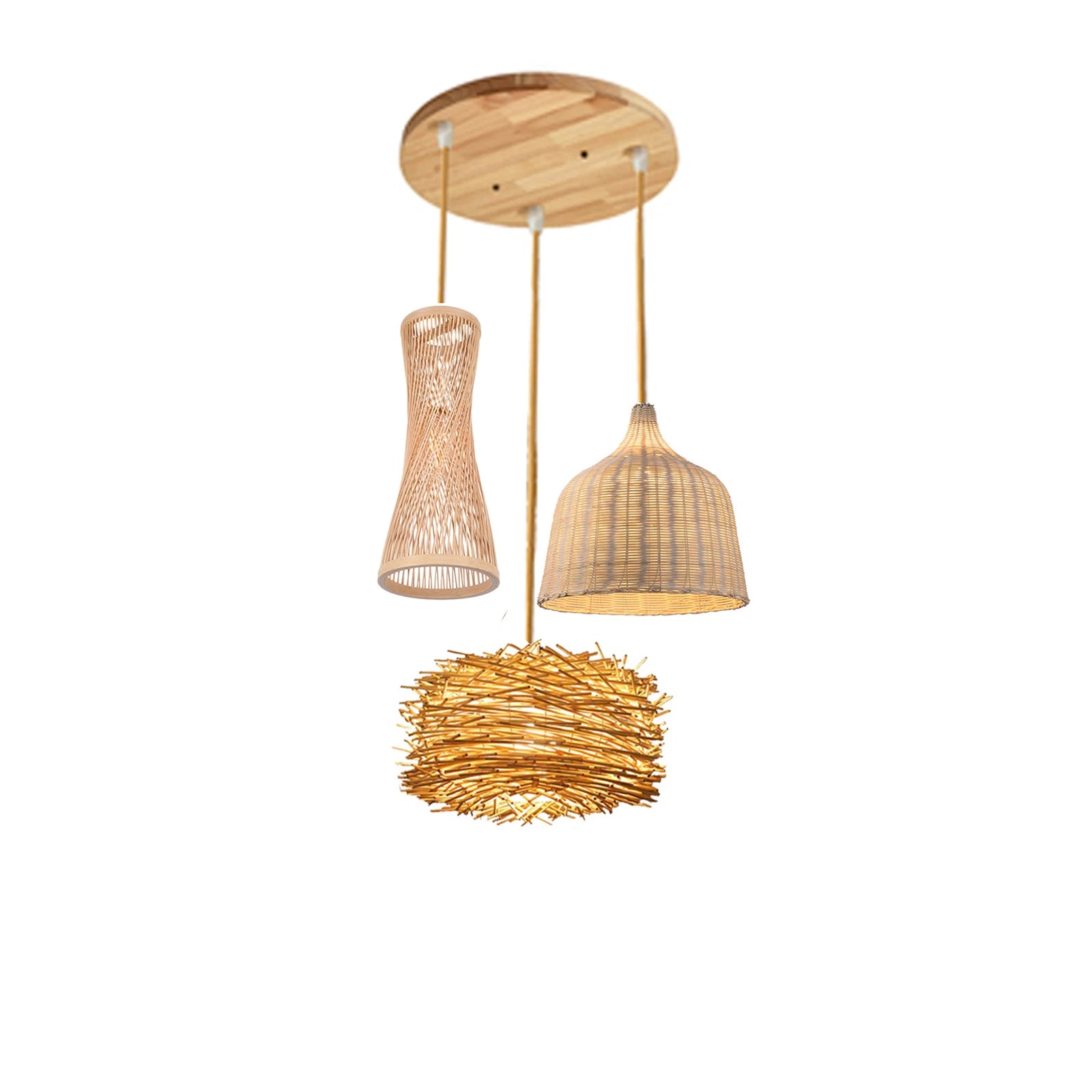 Hand-Woven Bamboo Pendant Light | Natural Wood Lampshade | ZODOLAMP
