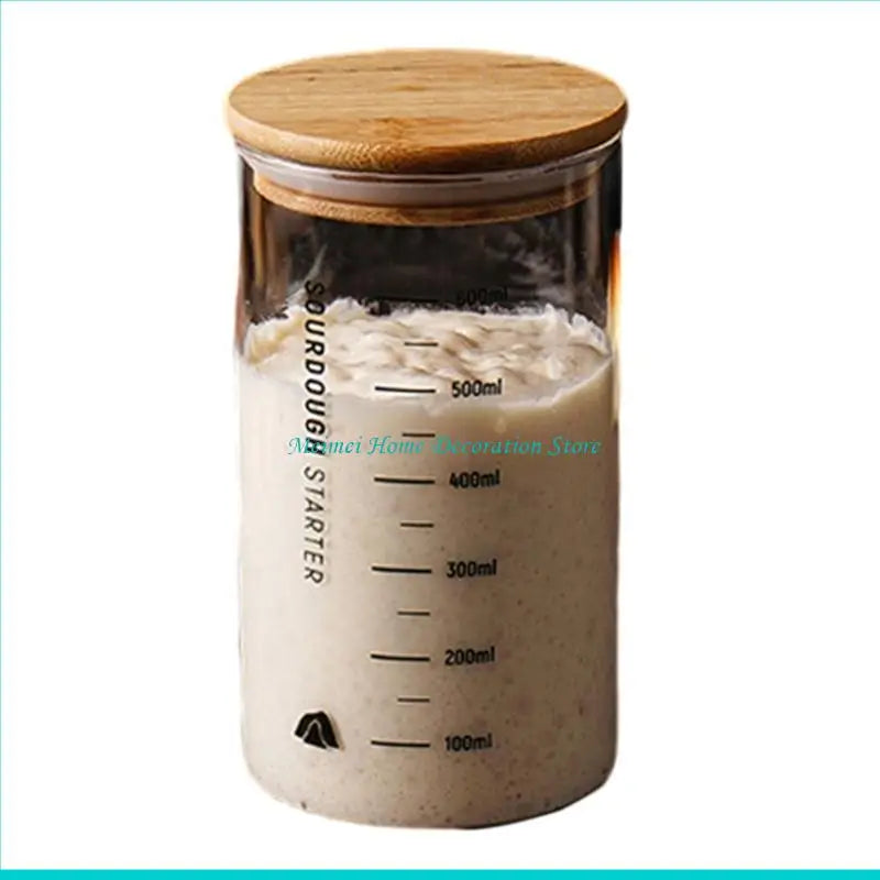 GTERUKM Glass Sourdough Starter Jar | Wide Mouth Fermentation Container | 3 Sizes