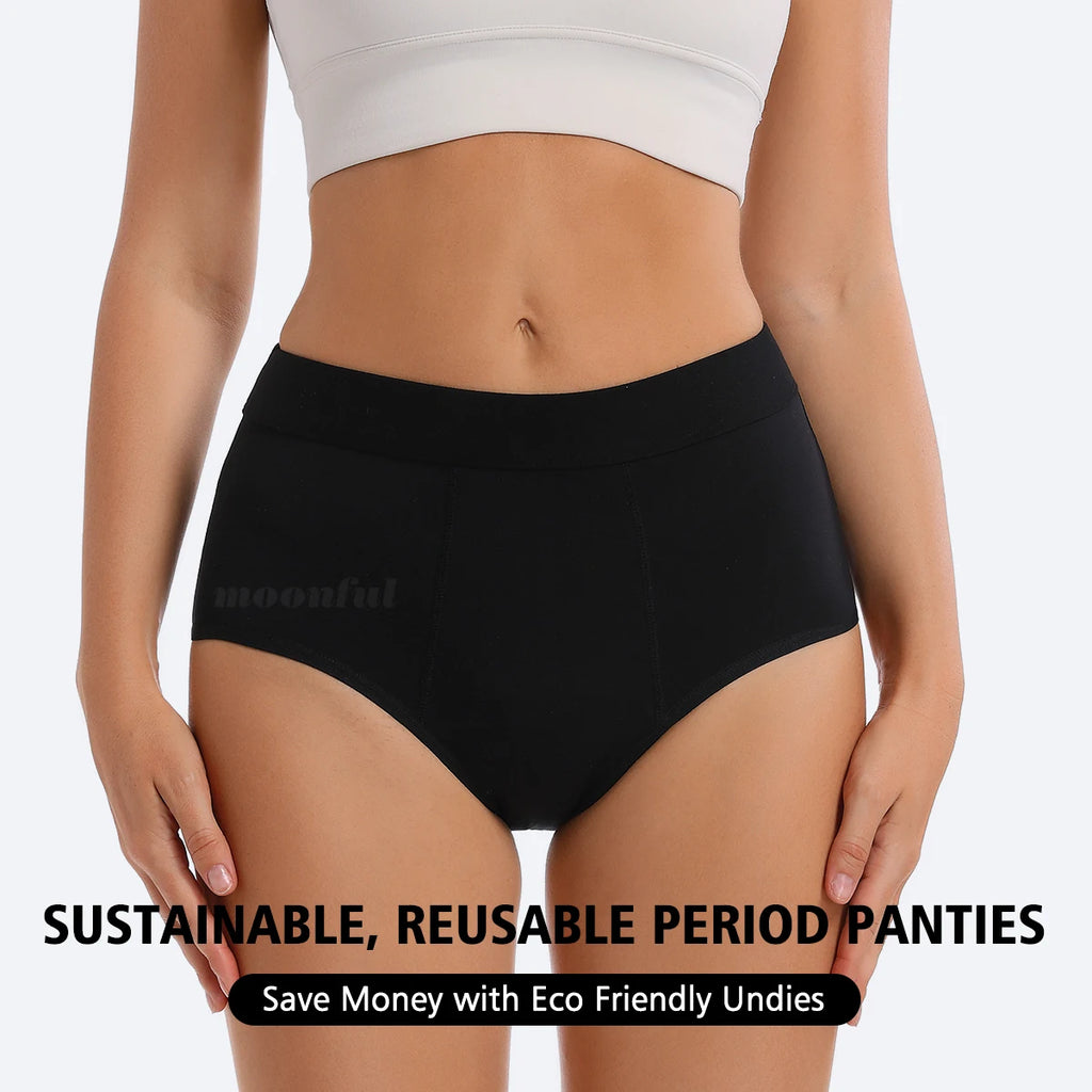 High-Waist Period Underwear – Heavy Flow, Bamboo Viscose & Cotton | 3-Pack, S–XXL