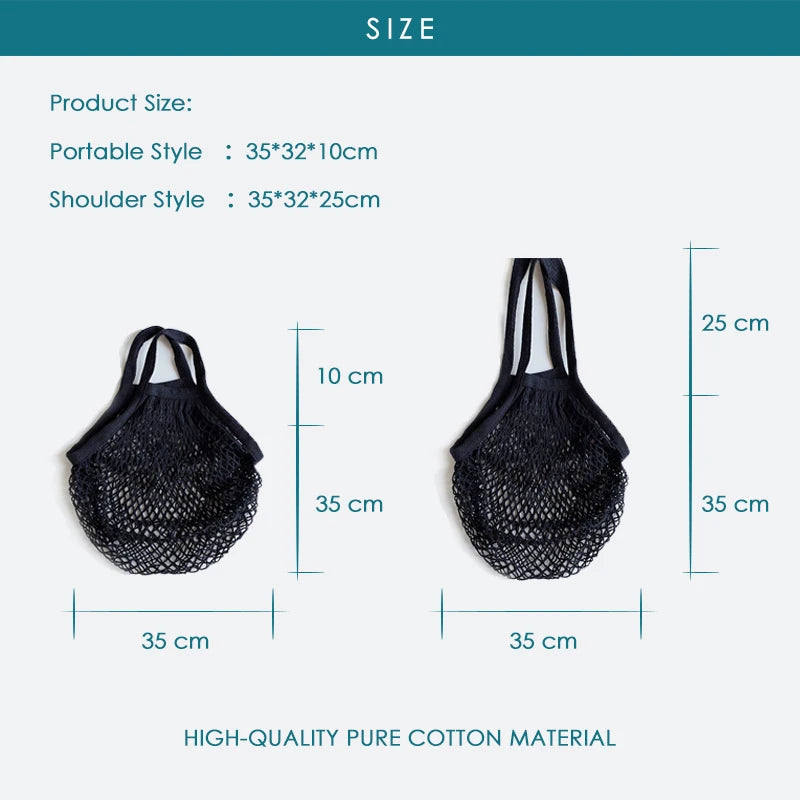 Reusable Cotton Mesh Grocery Bag | Zero-Waste Shopping Bag | 15 Colours