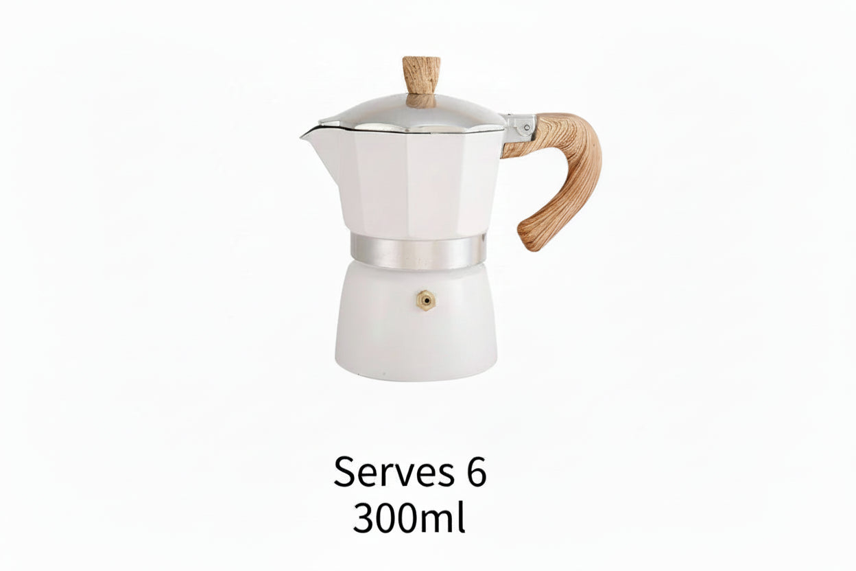 Xbees Moka Pot – Stovetop Espresso Maker | 150ml & 300ml | Wooden Handle