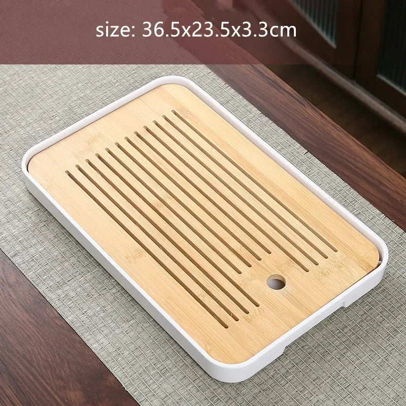 Bamboo Tea Tray with Water Drainage — Gongfu Tea Ceremony Board
