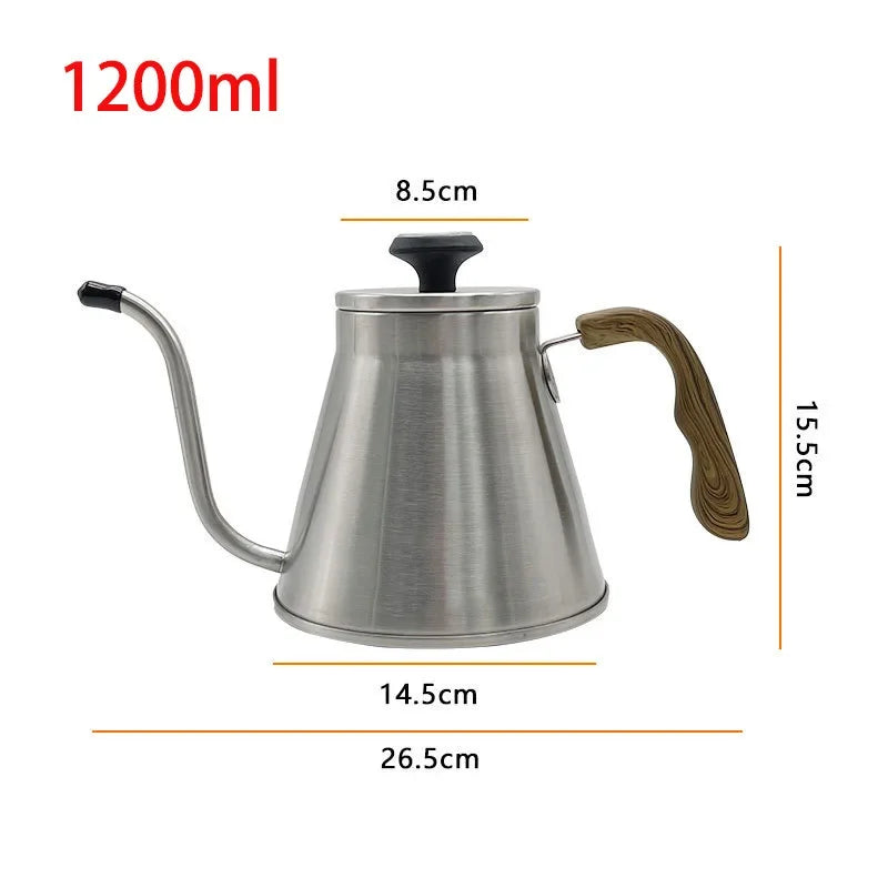 Stainless Steel Gooseneck Pour-Over Kettle with Built-In Thermometer – Hand Drip Coffee Pot