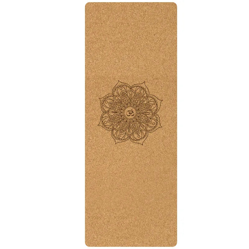 Foldable Cork and Rubber Yoga Mat, 183 × 61 cm