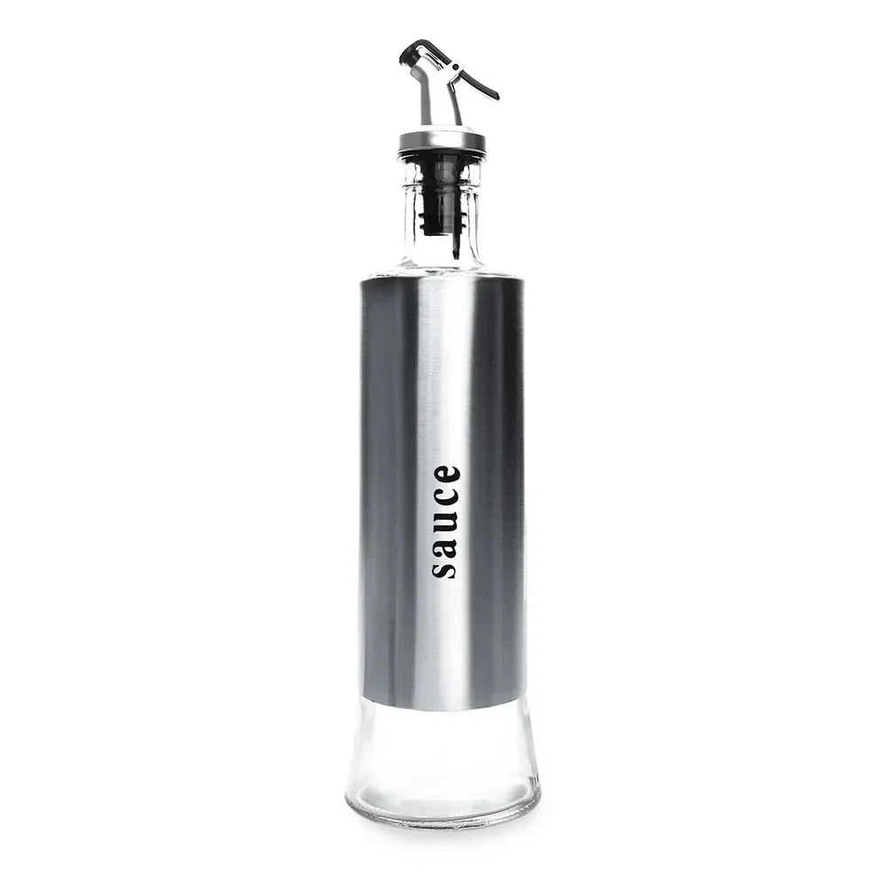 Stainless Steel Oil & Vinegar Dispenser Bottle — No-Drip Sauce Pourer