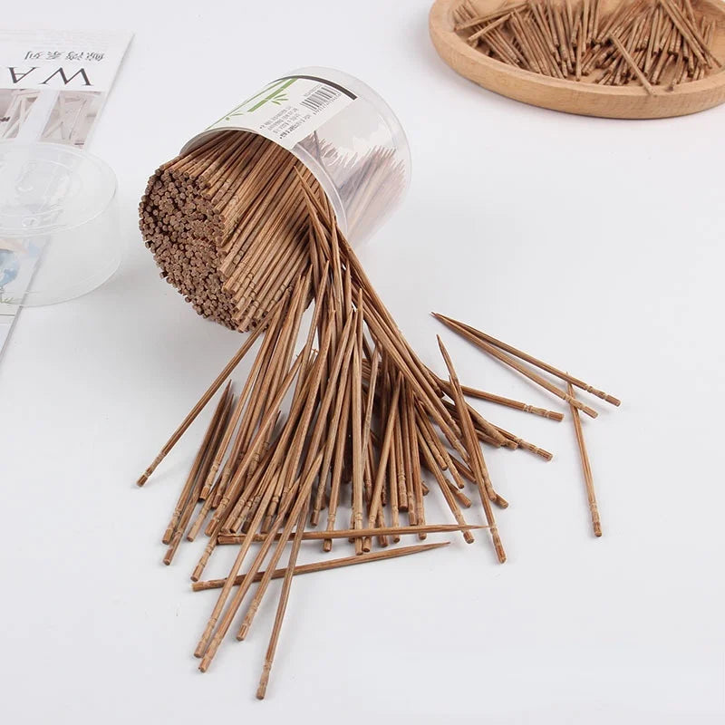 Carbonized Bamboo Toothpicks - 800 Pack Eco-Friendly Disposable Dental Picks