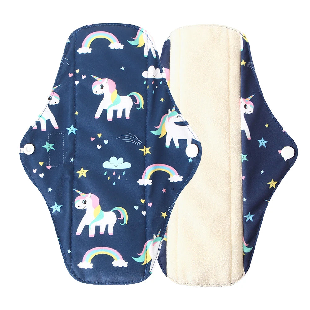 Reusable Bamboo Charcoal Cloth Menstrual Pads | S / M / L | Multiple Colours