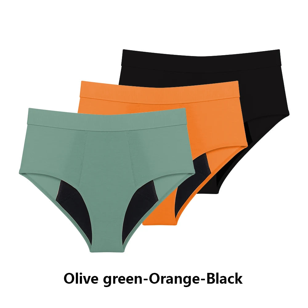 High-Waist Period Underwear – Heavy Flow, Bamboo Viscose & Cotton | 3-Pack, S–XXL