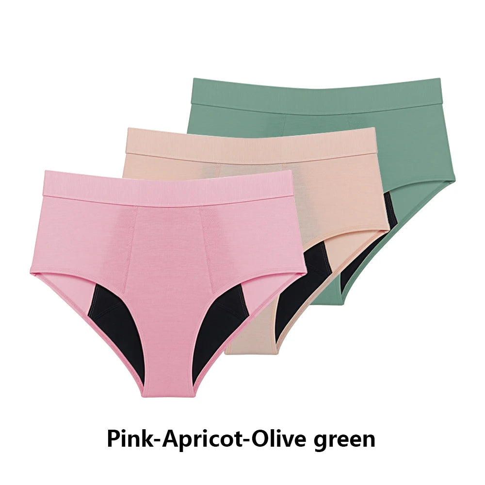 High-Waist Period Underwear – Heavy Flow, Bamboo Viscose & Cotton | 3-Pack, S–XXL