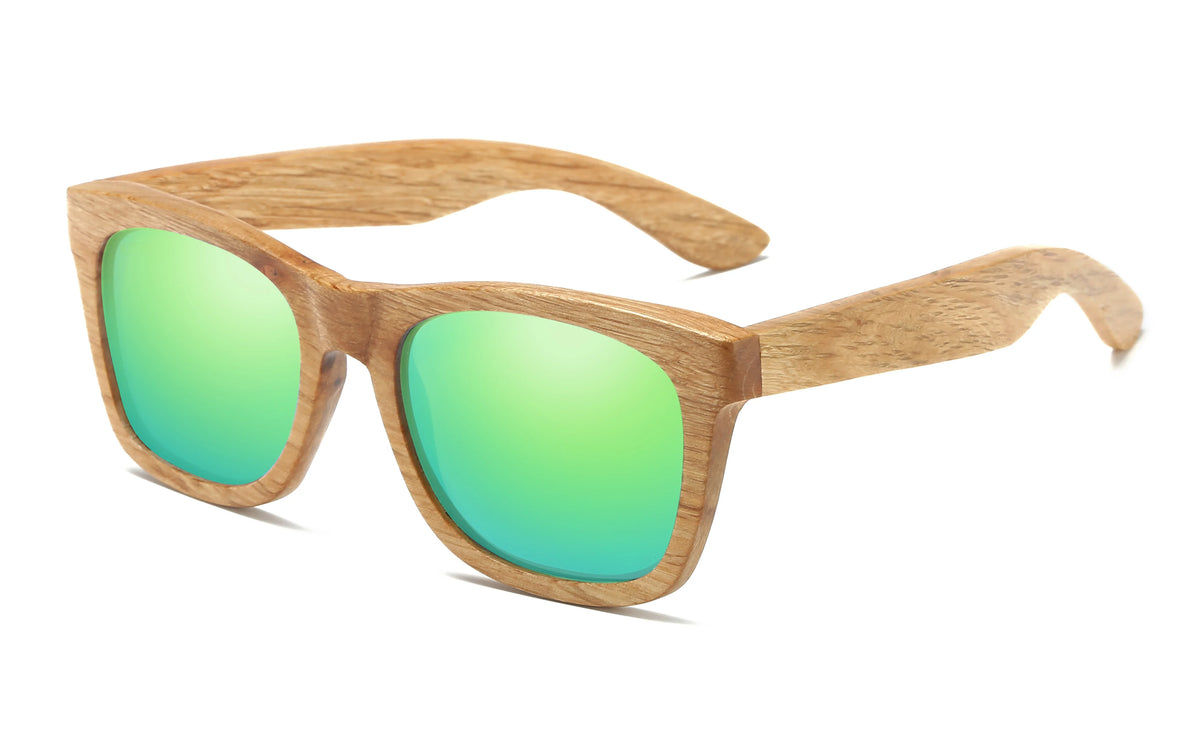 Oak Wood Sunglasses – Polarized UV400 Lenses | Unisex Pilot Style