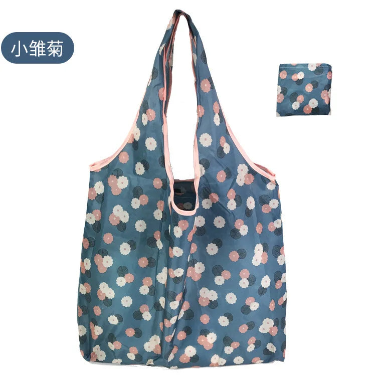 KindFuny Foldable Reusable Shopping Tote Bag – Large Eco-Friendly Grocery Bag | 32 Prints
