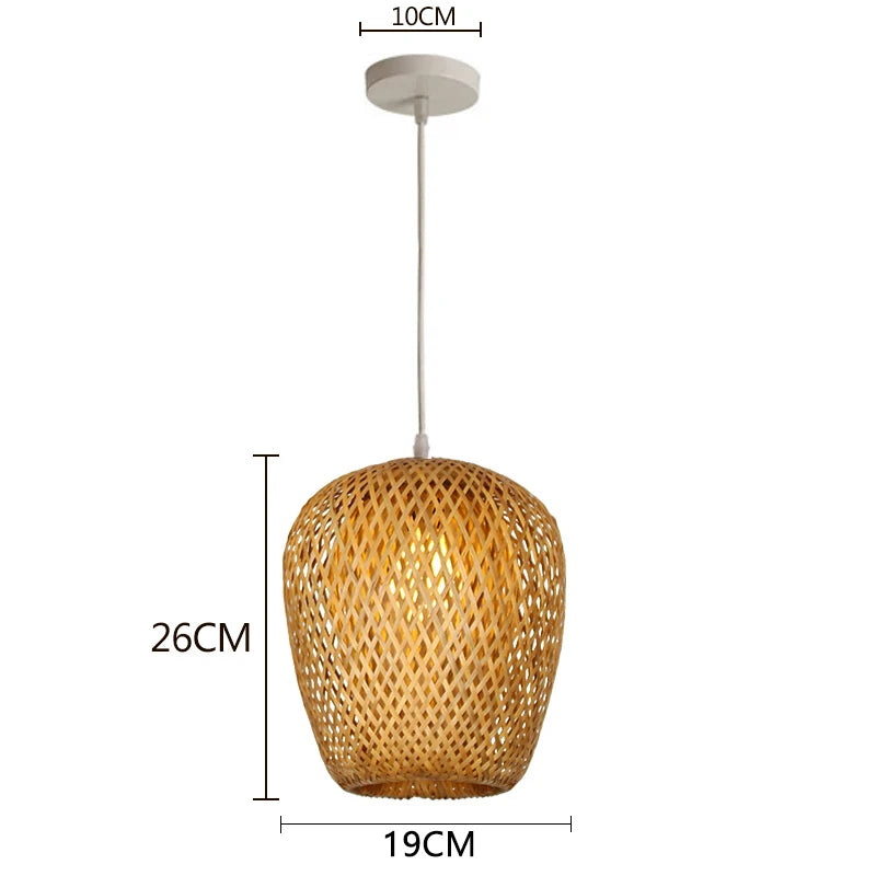 Hand-Woven Bamboo Pendant Light | Natural Wood Lampshade | ZODOLAMP