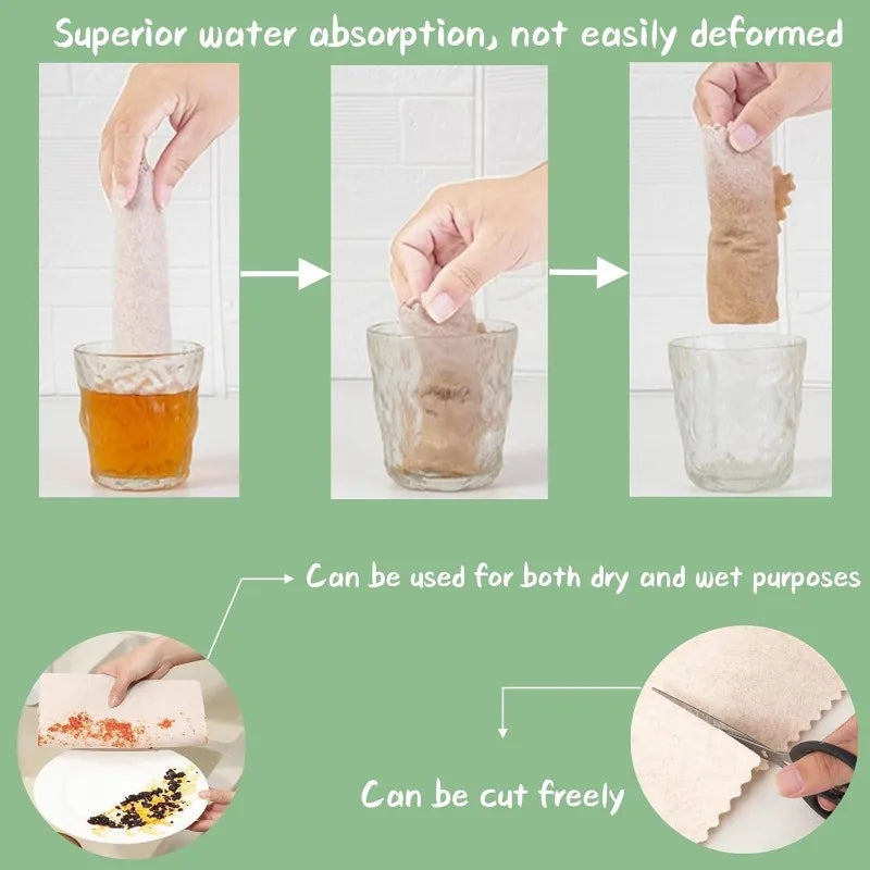 Natural Loofah Cellulose Cleaning Cloths - 5 Pack Reusable Dish Towels