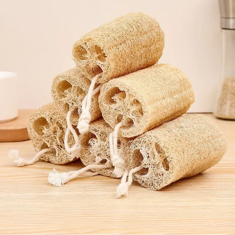 Natural Loofah Bath Sponge with Rope Options