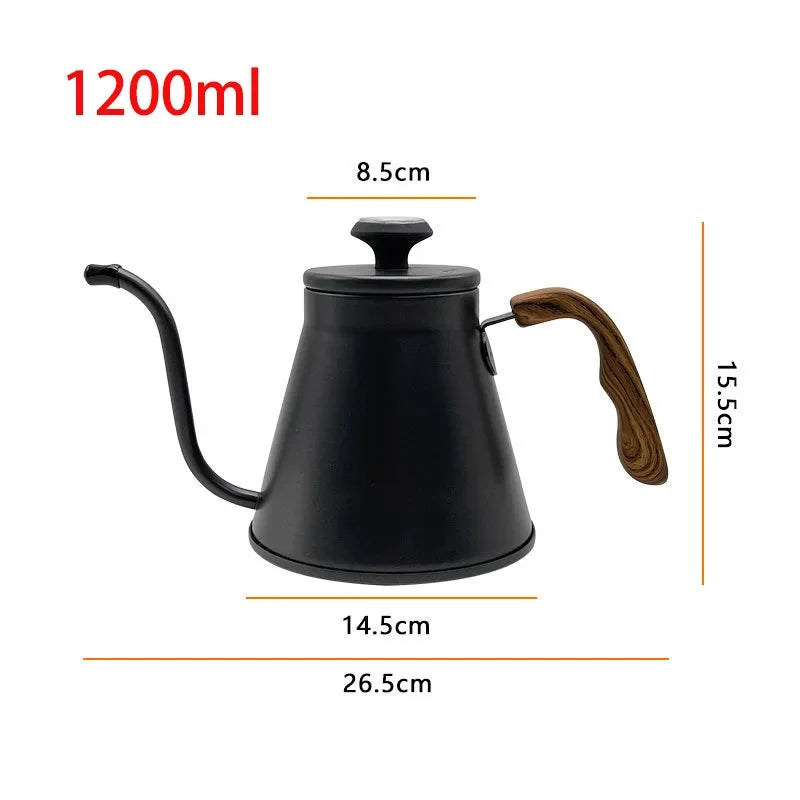 Stainless Steel Gooseneck Pour-Over Kettle with Built-In Thermometer – Hand Drip Coffee Pot