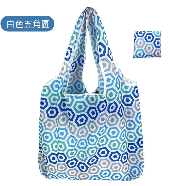 KindFuny Foldable Reusable Shopping Tote Bag – Large Eco-Friendly Grocery Bag | 32 Prints