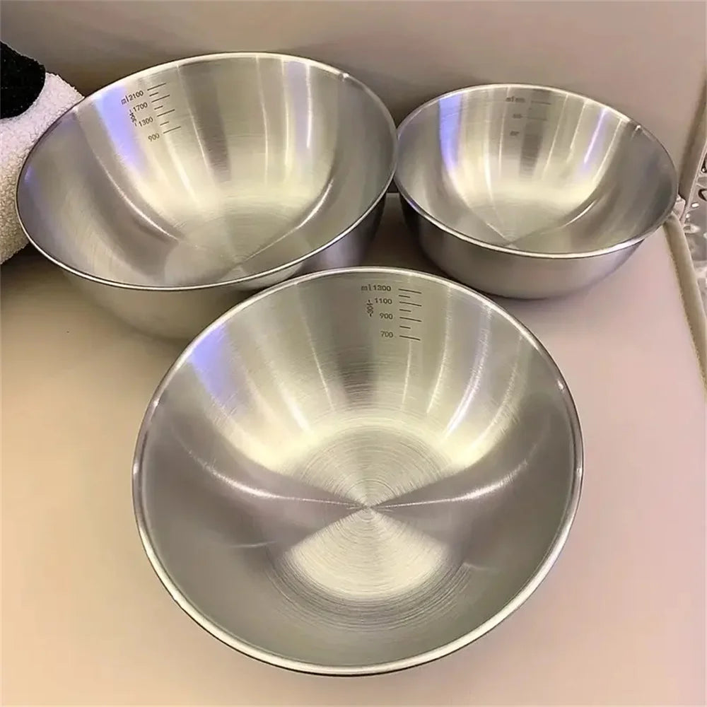 Stainless Steel Mixing Bowls, Single or 3-Size Set
