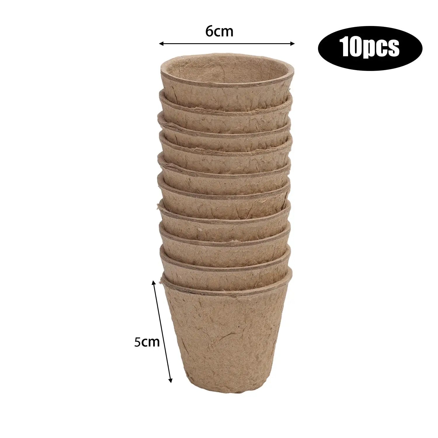 Biodegradable Paper Pulp Seedling Cups | Round & Square | 4 Styles | Packs of 10–50