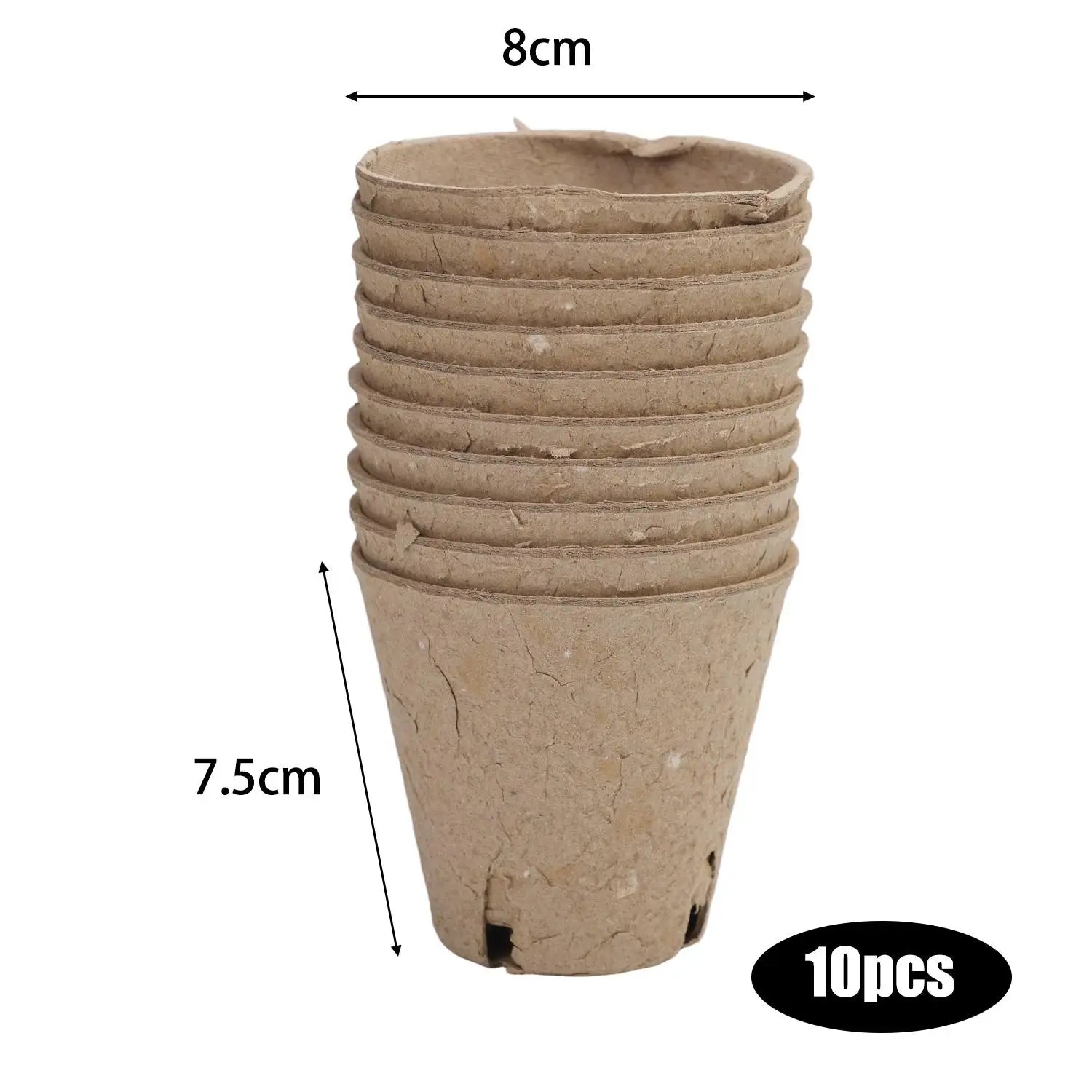 Biodegradable Paper Pulp Seedling Cups | Round & Square | 4 Styles | Packs of 10–50