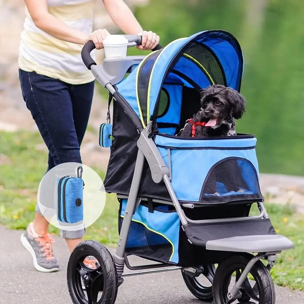 Dog Waste Bag Dispenser with Two Pockets