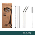 Reusable Stainless Steel Straw Set with Brush – 4 Straws