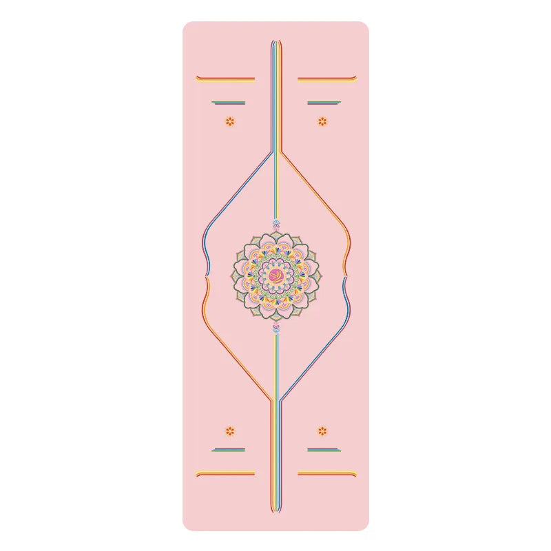 PU and Rubber Yoga Mat with Alignment Guide Lines, 5 mm
